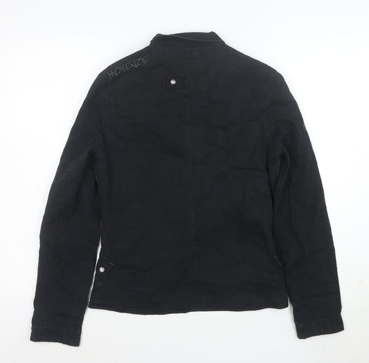 McKenzie Women's Black Embroidered Military Jacket Size 8