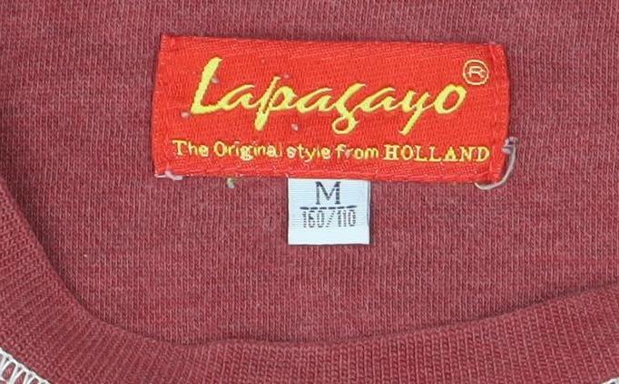 Lapagayo Holland Women's Red Pullover Sweatshirt Size 12 Graphic Print