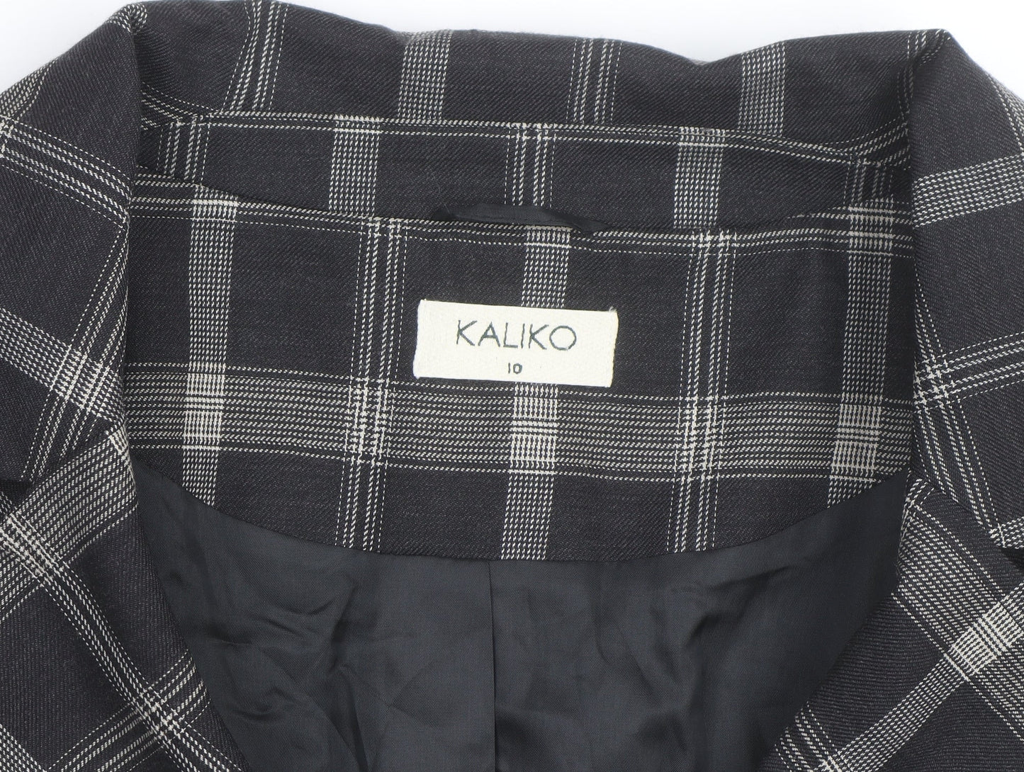 Kaliko Women Black Check Single-Breasted Blazer Size 10