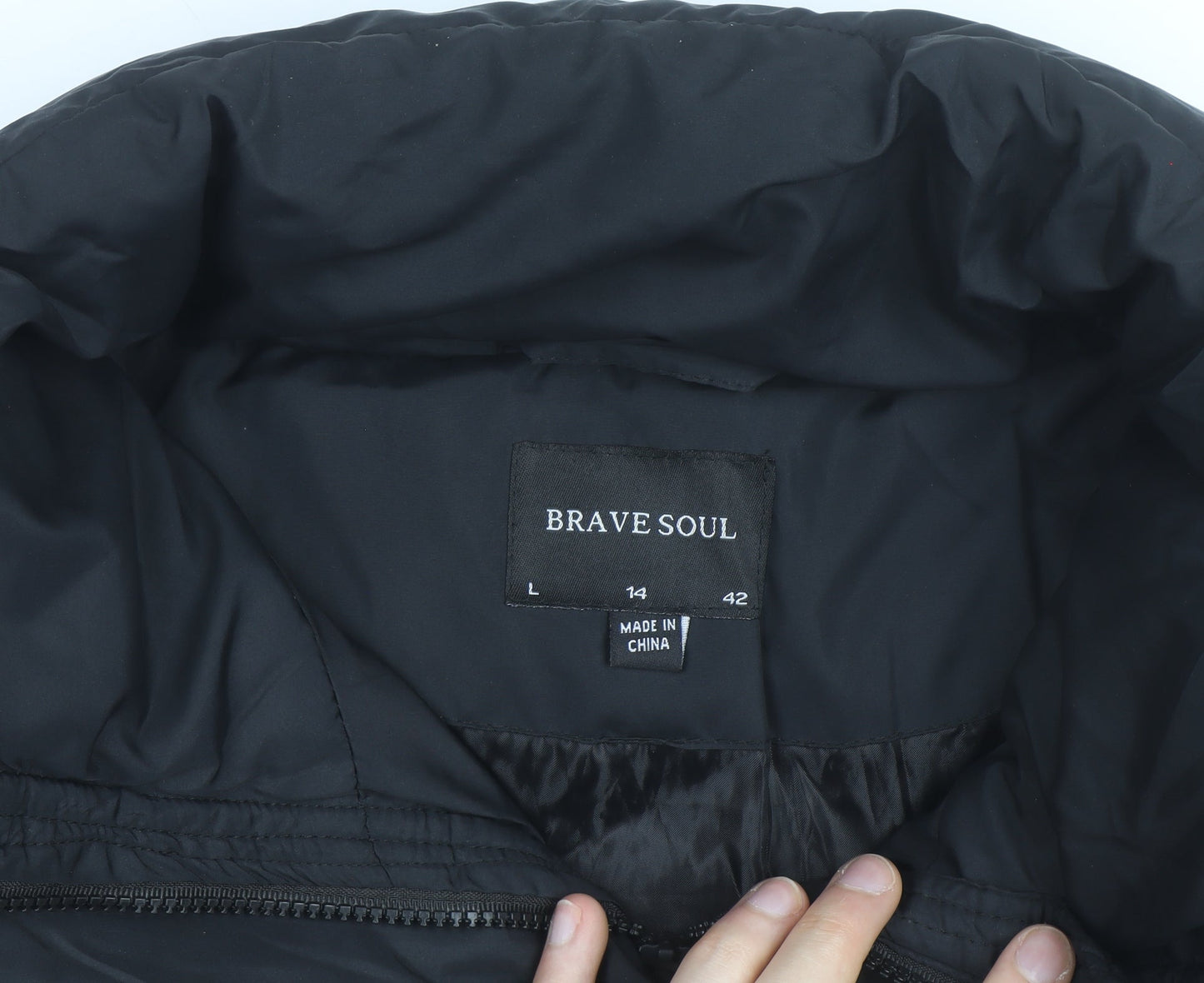 Brave Soul Women’s Black Puffer Jacket Size 14 Winter Coat