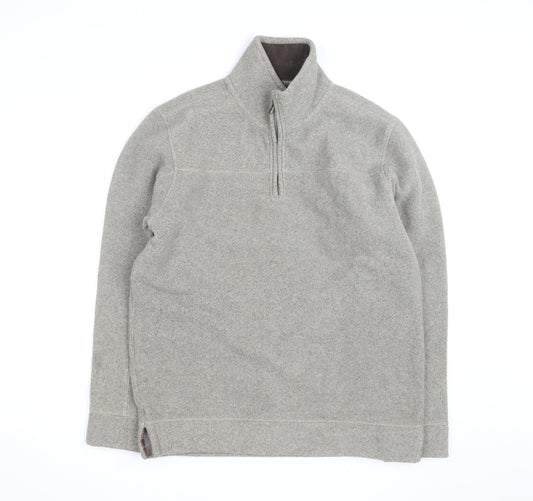 Mantaray Men’s Grey 1/4 Zip Cotton Knit Pullover Jumper Size M
