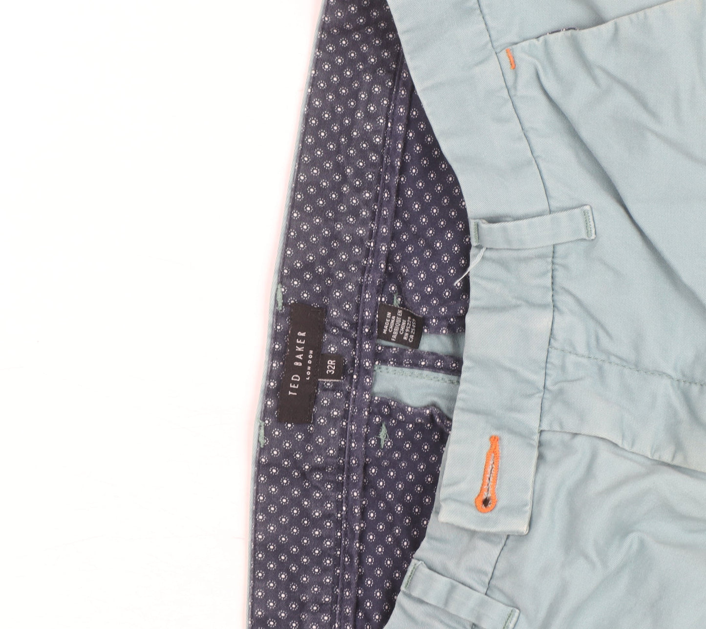 Ted Baker Men's Blue 32R Chino Trousers Cotton Blend