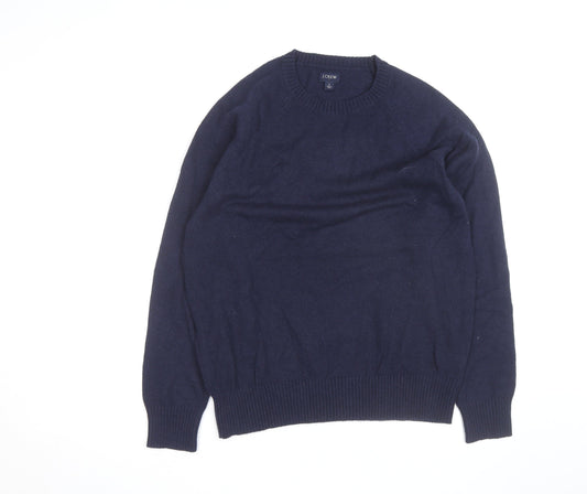 J.Crew Men's Blue Merino Wool Crew Neck Pullover Jumper L