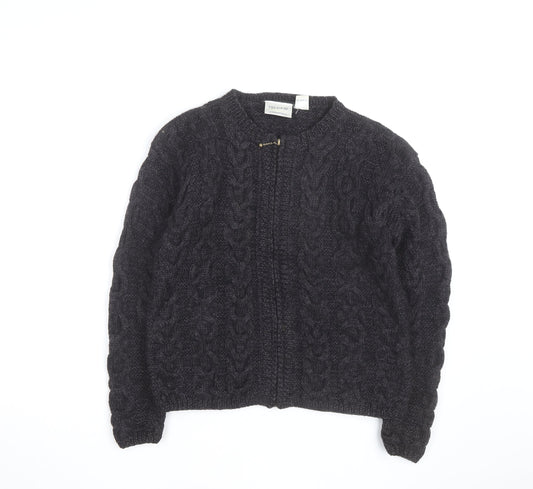 Preview International Men's Grey Wool Cable Cardigan M
