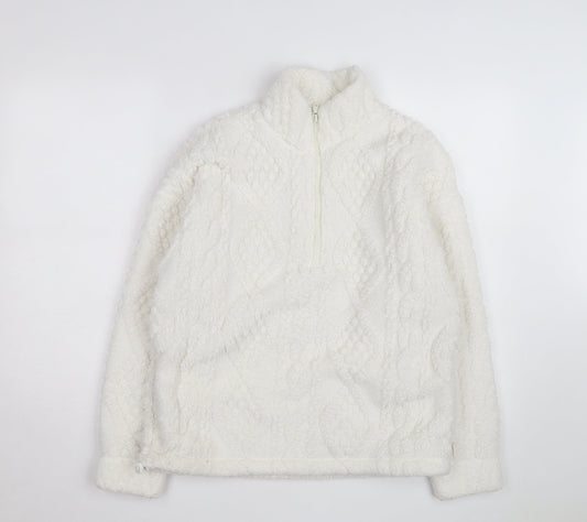 Gilly Hicks Men's White Fleece 1/2 Zip Pullover Jumper XS