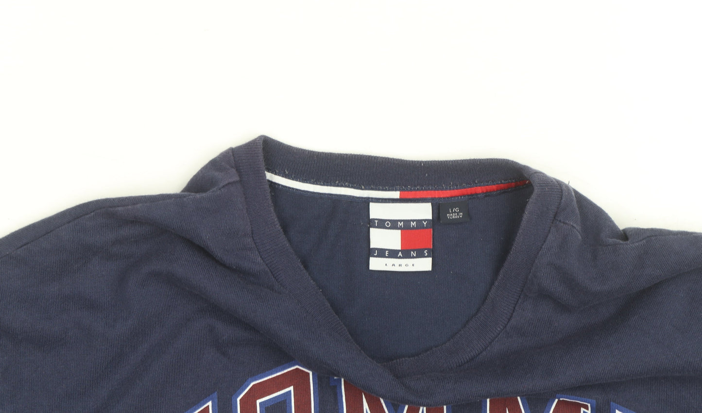 Tommy Jeans Men's Blue Large Logo Graphic T-Shirt