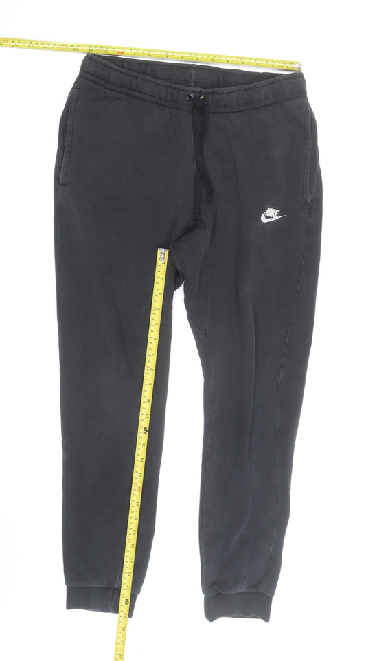 Nike Men's Black Fleece Jogger Trousers Size S Regular Fit