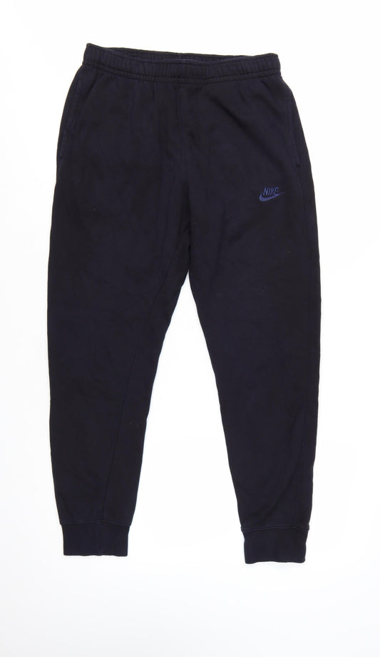 Nike Men's Black Jogger Trousers L Regular Fit Cotton Blend