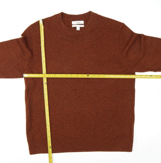 Marks and Spencer Men's Brown Lambswool Crew Neck Jumper M