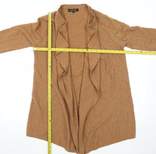 Jaeger Women Brown Wool Cashmere Long Sleeve Open Cardigan M