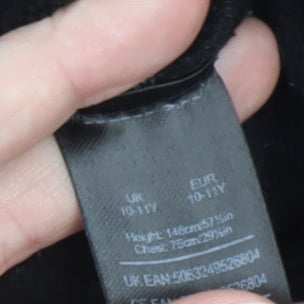 Additional view of Barbie girls’ black pink logo pullover sweatshirt, size 10-11, years
