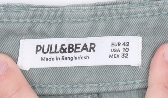 Pull&Bear Men’s Green Cargo Trousers Size M Regular Fit