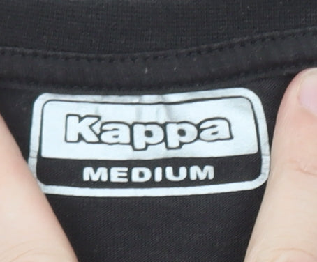 Kappa Men’s Black Leeds United Short Sleeve Graphic Cotton T-Shirt Medium