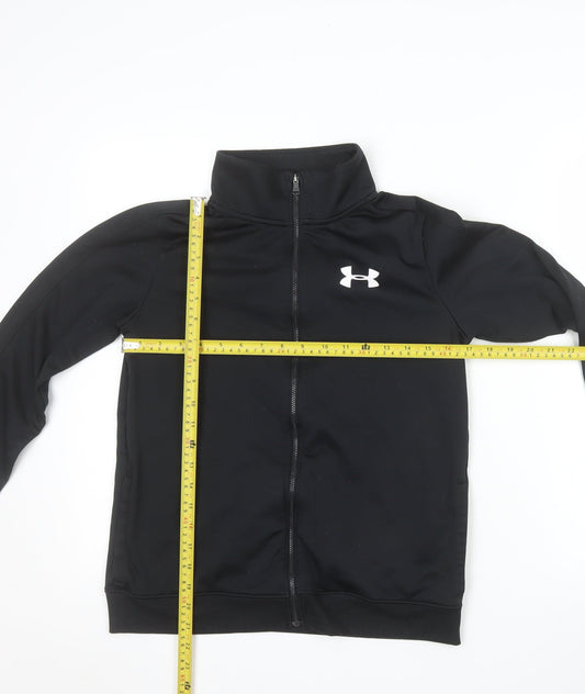 Under Armour Boys Black YLG Track Jacket Full Zip Polyester Activewear