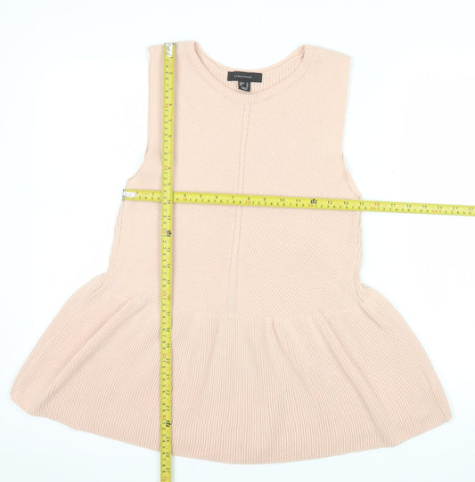 Atmosphere Women Beige Sleeveless Knit Peplum Jumper Size 14