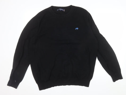 Raging Bull Men's Black Cotton Crew Neck Jumper XL