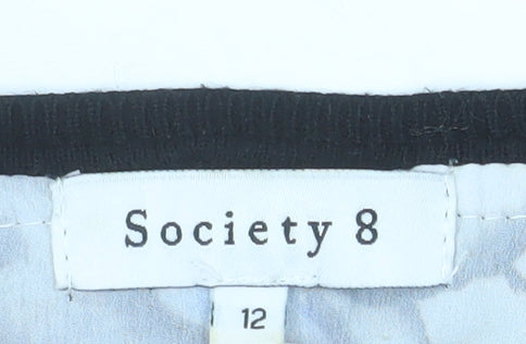 Society 8 Women's Black Round Neck Long Sleeve Cardigan Size 12