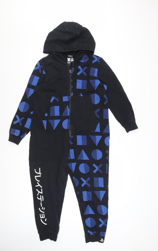 Marks & Spencer Boys Black PlayStation Hooded One Piece 9-10 Years