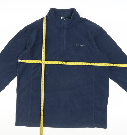 Columbia Mens Blue Fleece 1/4 Zip Pullover Sweatshirt XL
