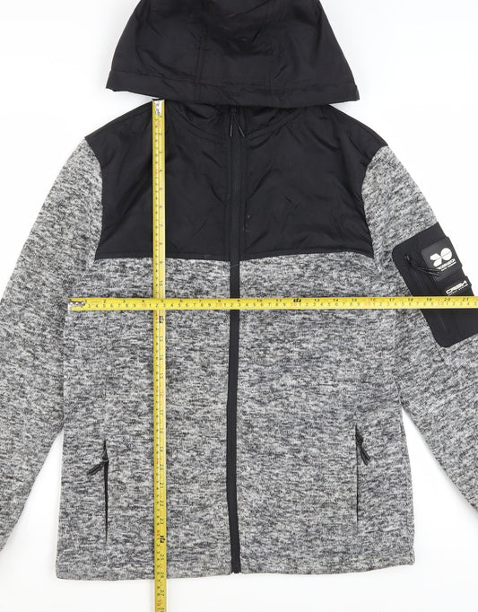 Crosshatch Men's Grey Hooded Full Zip Jacket Size M