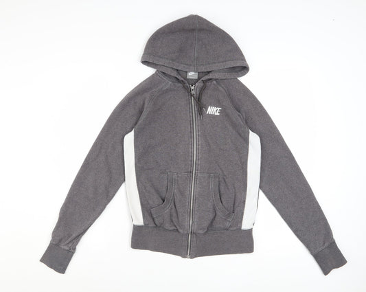Nike Womens Grey Full Zip Hoodie Small Classic Fit