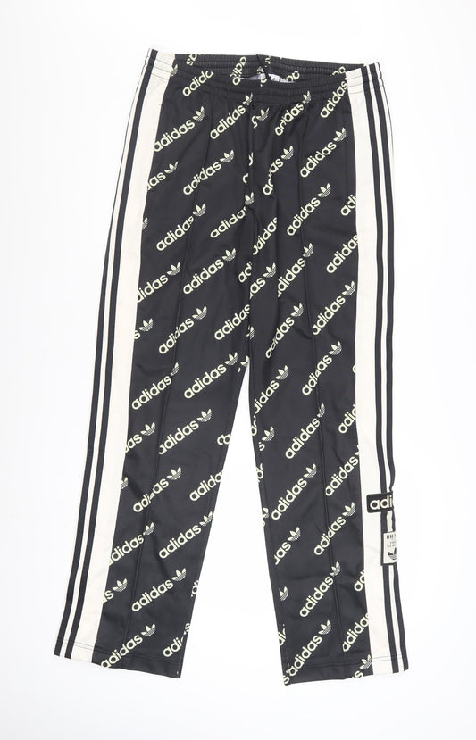 Adidas Women’s Black Logo Snap Track Pants Size 14