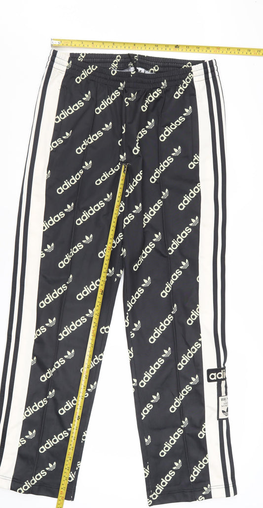 Adidas Women’s Black Logo Snap Track Pants Size 14