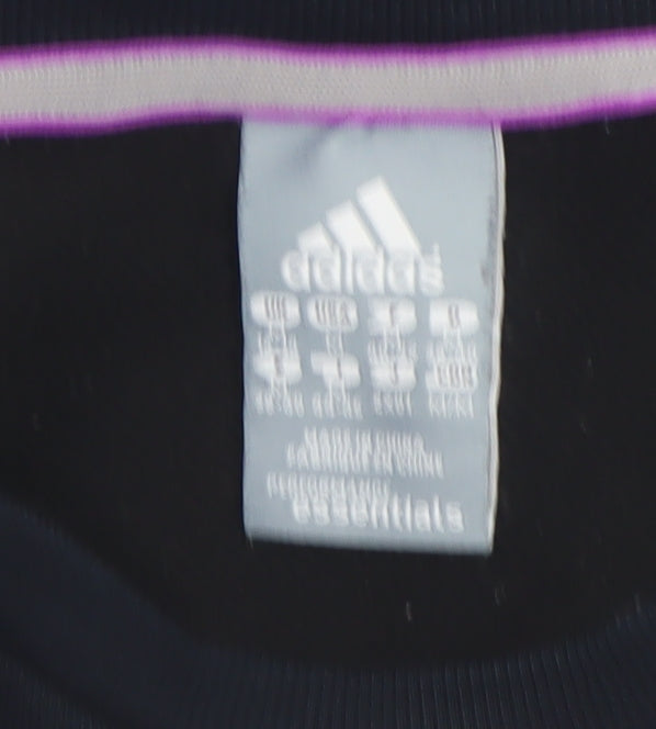 Adidas Women Black Long Sleeve Crew Neck Pullover Sweatshirt Size M