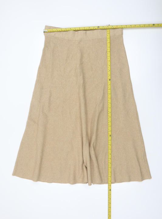 Marks and Spencer Women’s Beige A-Line Midi Knit Skirt Size 18