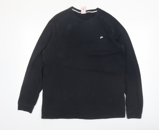 Nike Men's Black L Pullover Sweatshirt Crew Neck Regular Fit