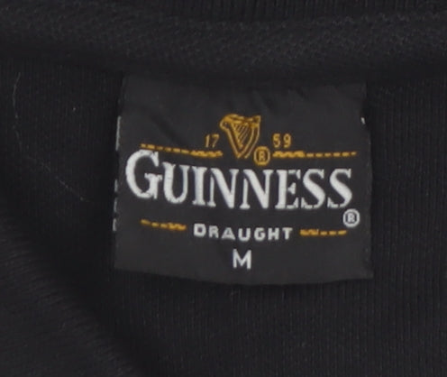 Guinness Men's Black Embroidered Logo Polo Shirt Size M
