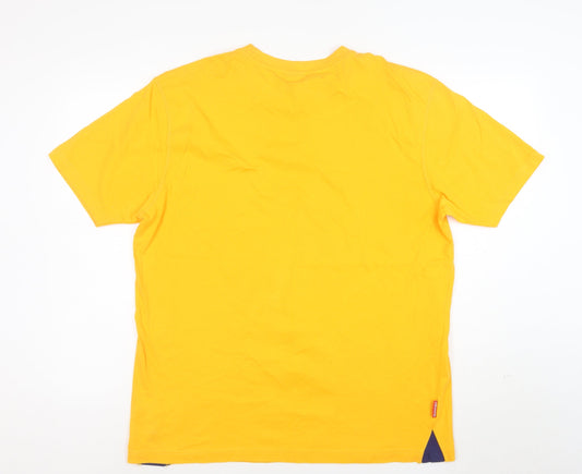 Slazenger Men's Yellow Cotton Short Sleeve Crew Neck T-Shirt L