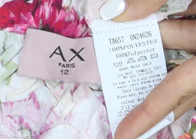 AX Paris Women’s Multicoloured Floral Chiffon Blouse Size 12