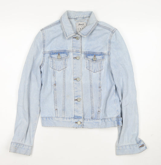 Additional front view of Denim Co women’s blue, size UK 8, regular fit basic denim jacket