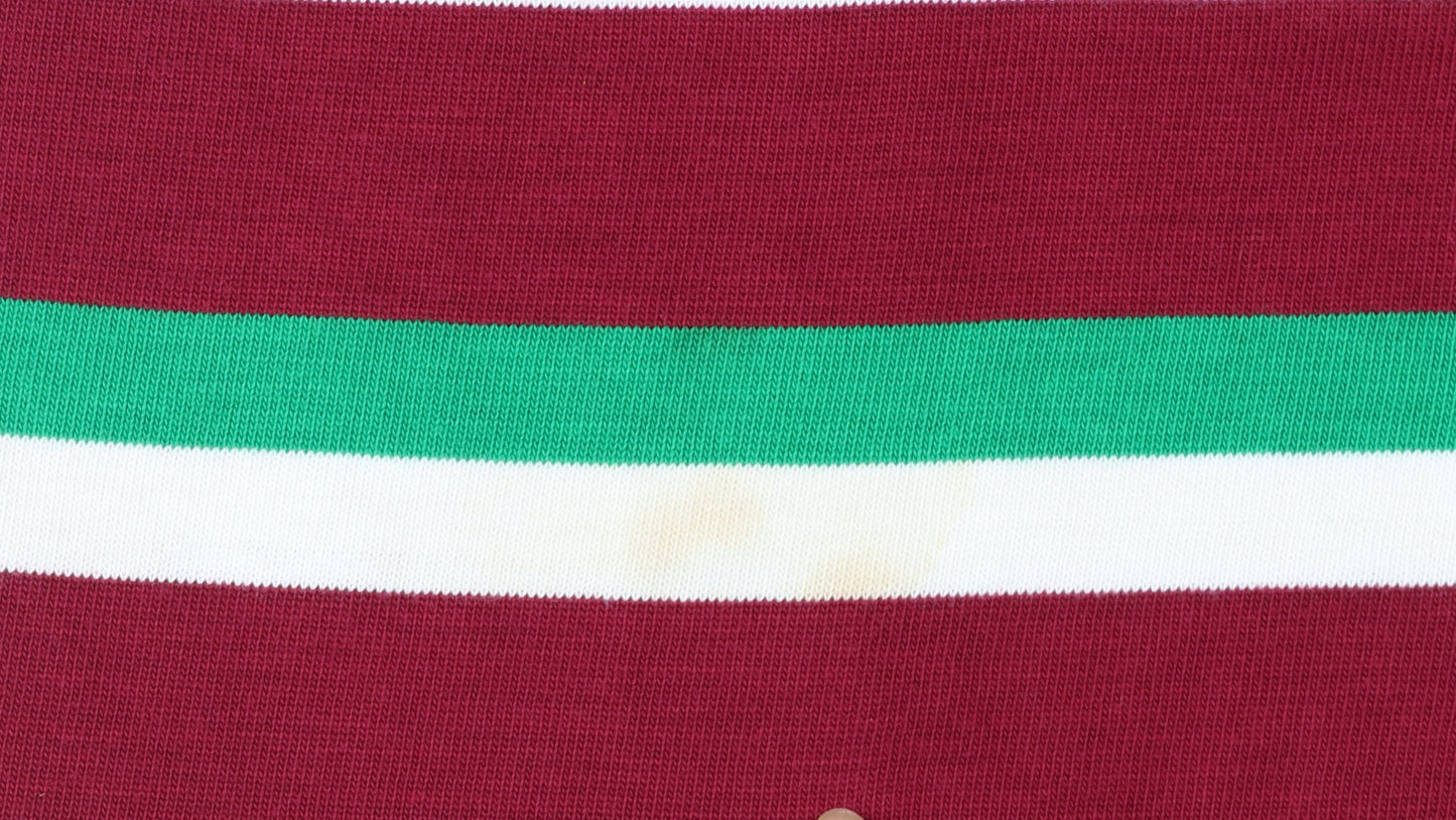 Halbro Men's Multicoloured Rugby Polo Shirt Size L Striped Vintage
