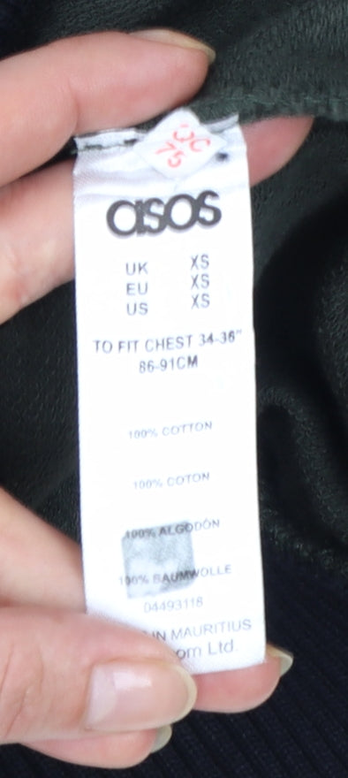 ASOS Men's Green Full Zip Cotton Sweatshirt XS