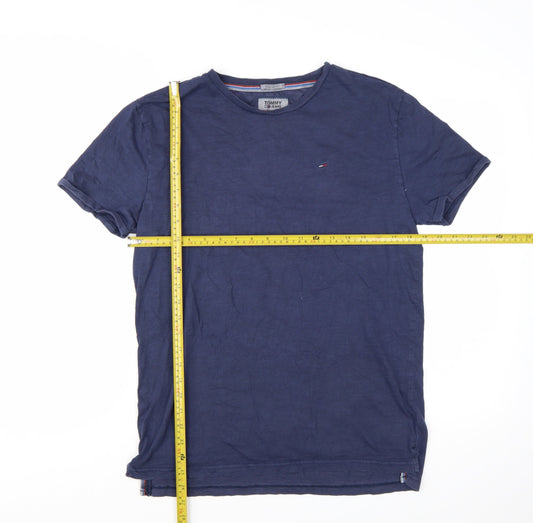 Tommy Jeans Men's Blue Regular Fit Cotton T-Shirt Size S