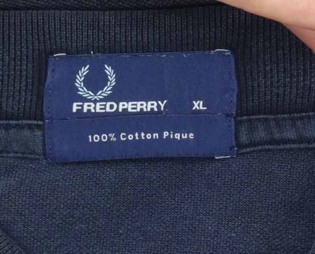 Fred Perry Men's Blue XL Cotton Piqué Polo Shirt