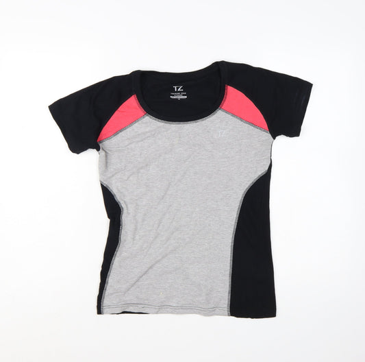 Training Zone Womens Grey Black Pink Activewear T-Shirt Size 10