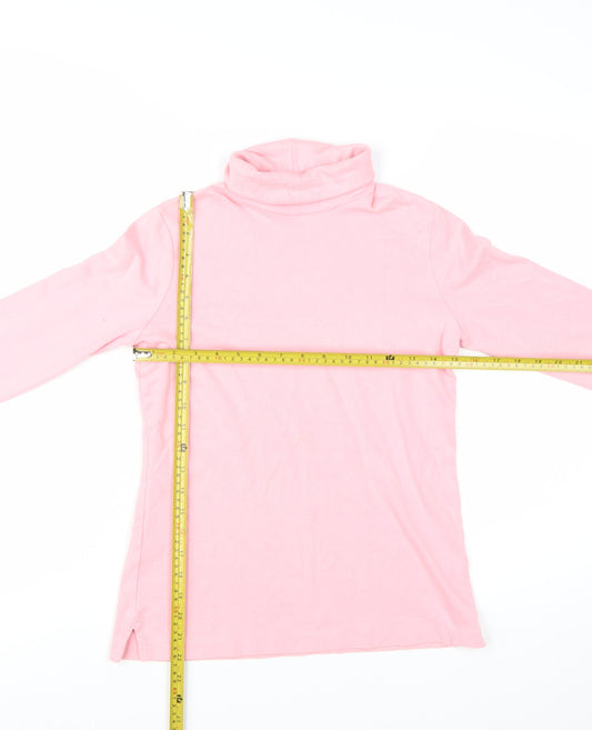 Lands' End Women’s Pink Roll Neck Long Sleeve T-Shirt Size L