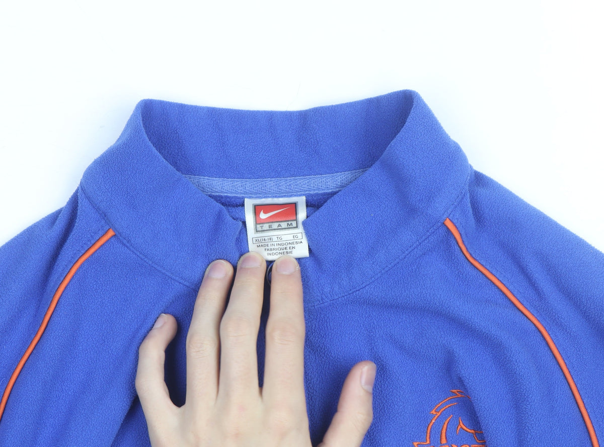 Additional view of Nike boys’ blue fleece track jacket xl (16) boise state team zip-up