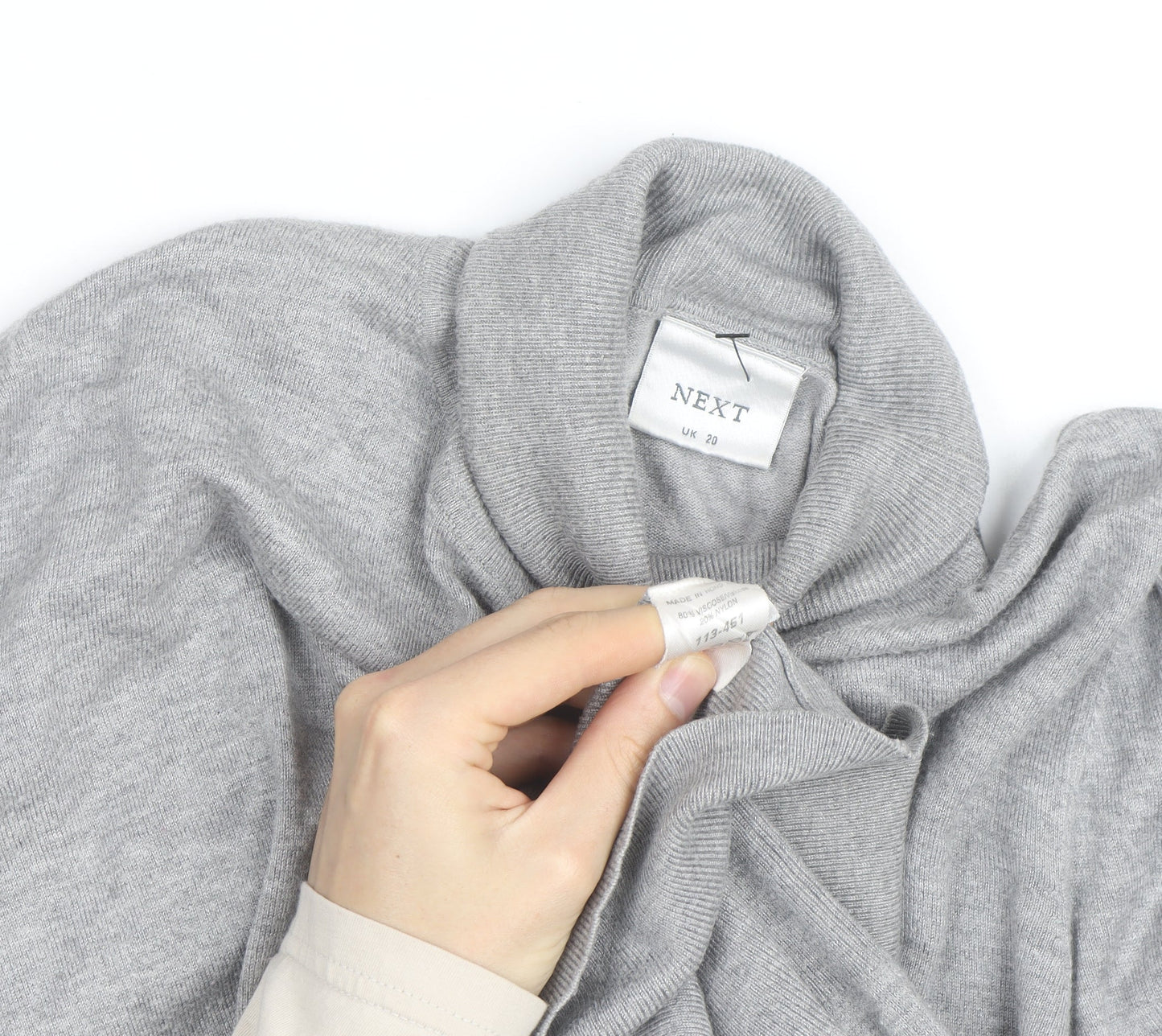 Next Women Grey Roll Neck Long Sleeve Pullover Jumper Size 20