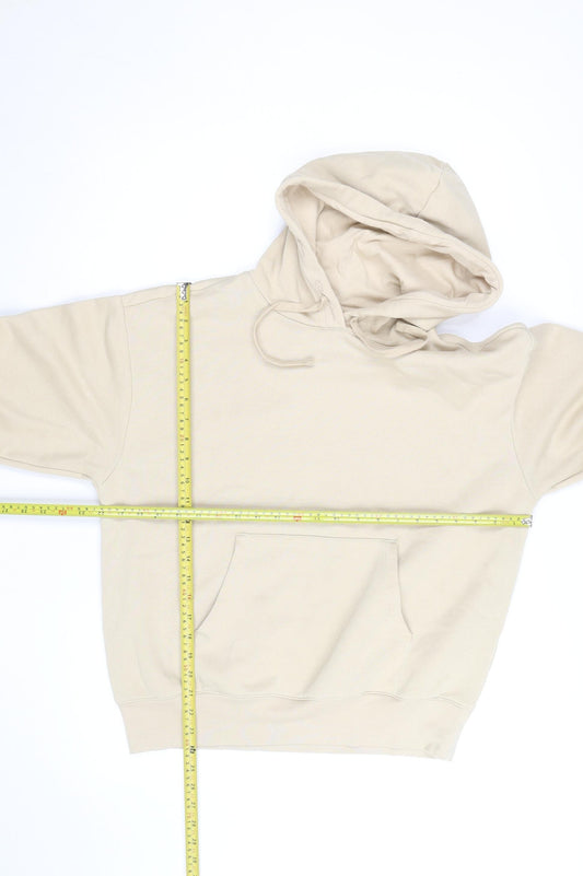 Champion Men's Beige Small Pullover Hoodie Fleece Cotton Blend