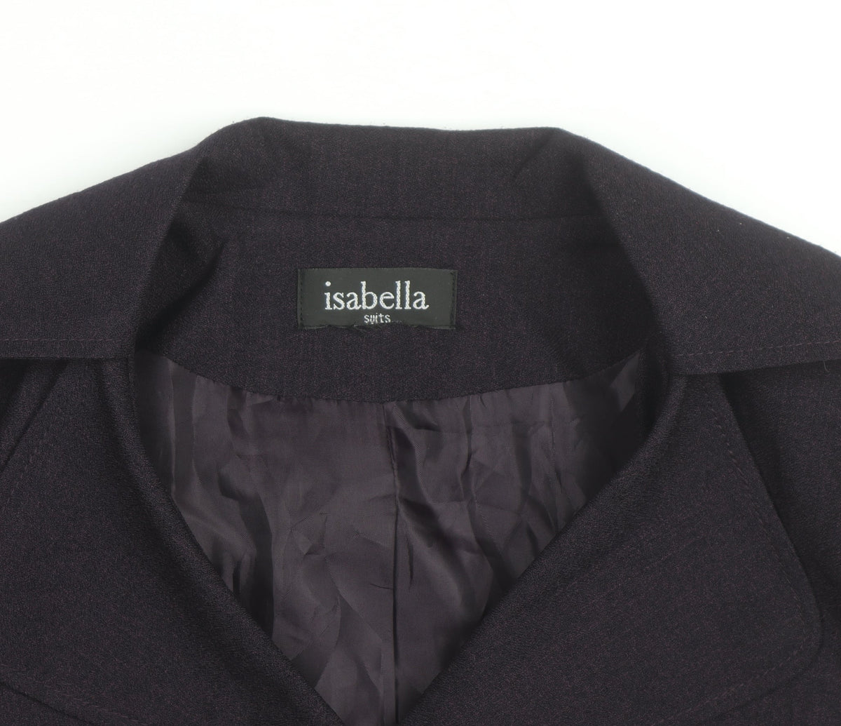 Additional view of Isabella women’s purple suit jacket, size UK 8, classic lined blazer