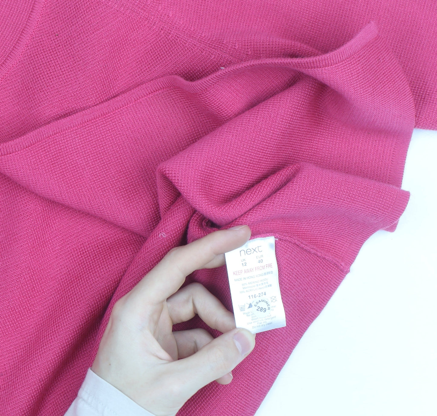 Next Women’s Pink Cardigan Size 12 Flared Sleeve Knitwear