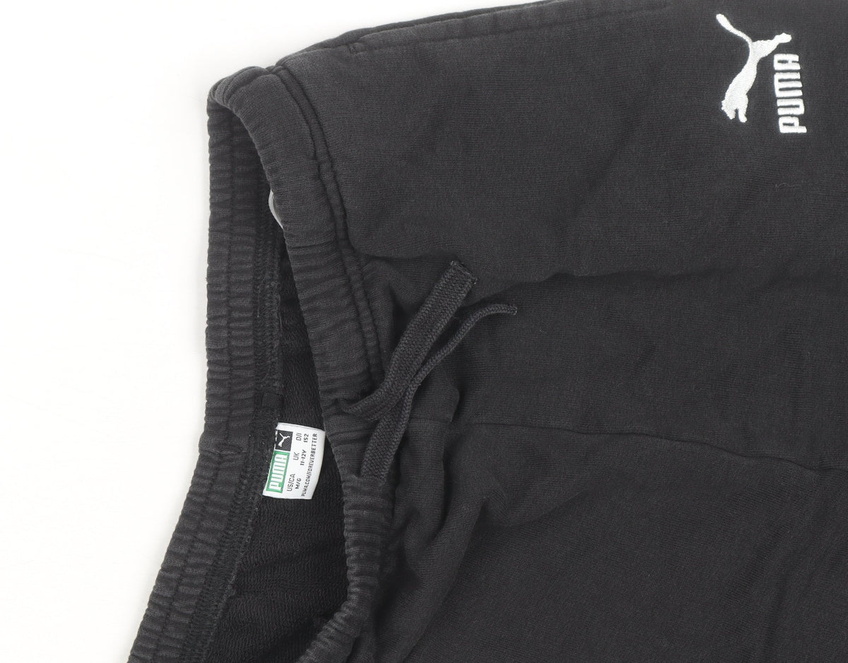 Additional view of Puma boys’ black sweatpants 8 years regular fit fleece activewear trousers