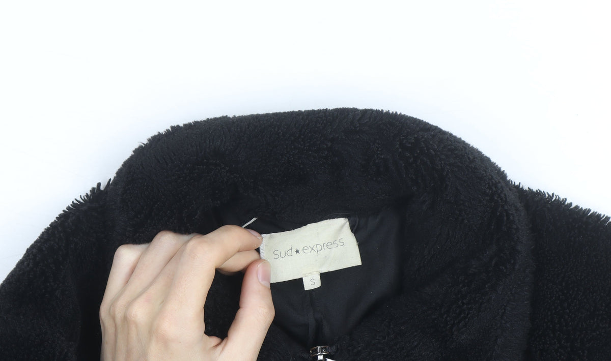 Additional view of Sud Express Women’s Black Faux Fur Bomber Jacket, size S