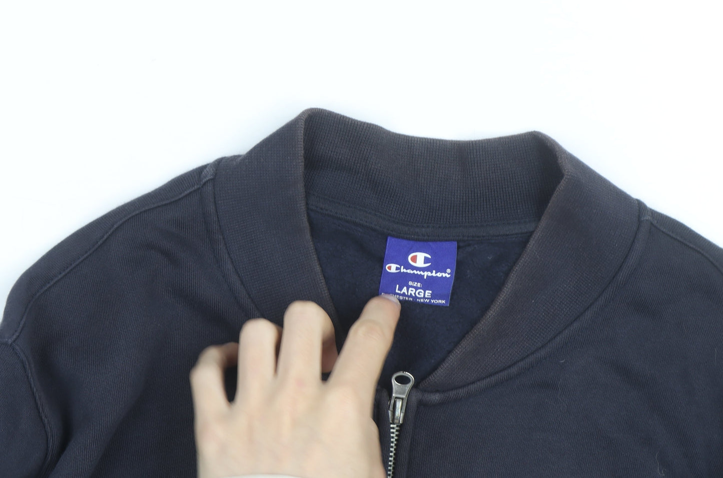 Champion Men's Black Large Full Zip Fleece Basic Activewear Jacket