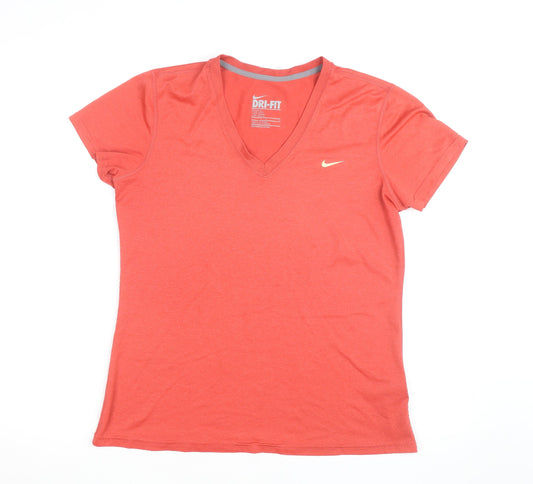 Nike Men's Red Dri-FIT V-Neck Short Sleeve T-Shirt L