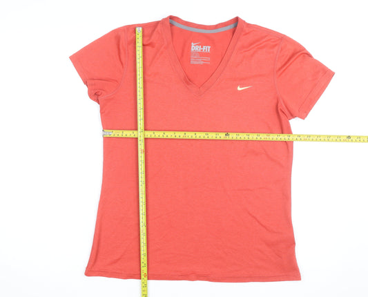 Nike Men's Red Dri-FIT V-Neck Short Sleeve T-Shirt L